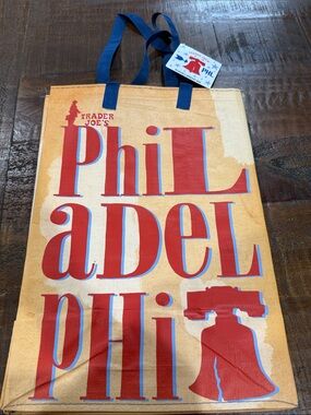 Trader Joe's Philadelphia Reusable Tote Bag - Cream and Red